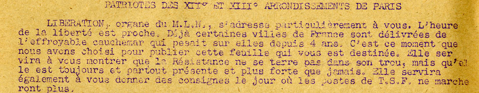 Libération des 12e et 13 arr de Paris 24/06/1944