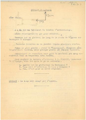 Rapport sur les terrains de parachutage dans la région de Vierzon – Bourges Rapport sur les terrains de parachutage dans la région de Vierzon – Bourges
