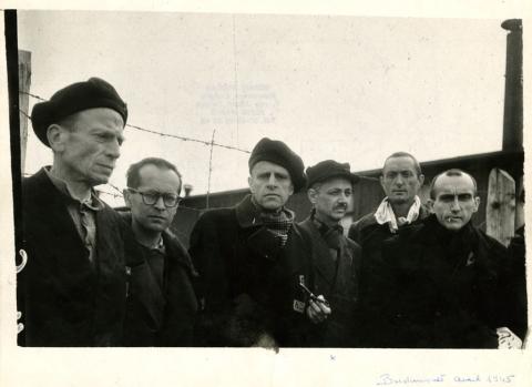 Christian Pineau, alias Jacques Grimaud, lors de la Libération du camp de Buchenwald, fin avril 1945.