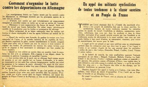 Tract des militants syndicalistes
