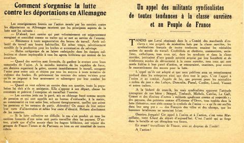 Tract des militants syndicalistes