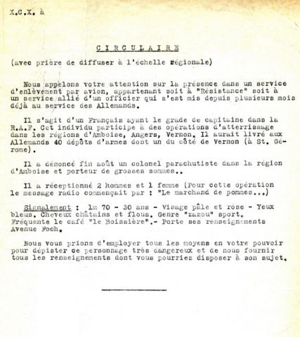 Circulaire de mise en garde contre l’infiltration d’un agent double Circulaire de mise en garde contre l’infiltration d’un agent double