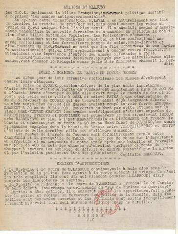 Libération, édition zone occupée, n°115 du 9 février 1943