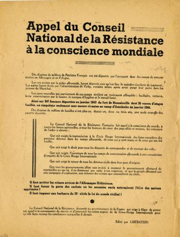 Appel du Conseil National de la Résistance Appel du Conseil National de la Résistance