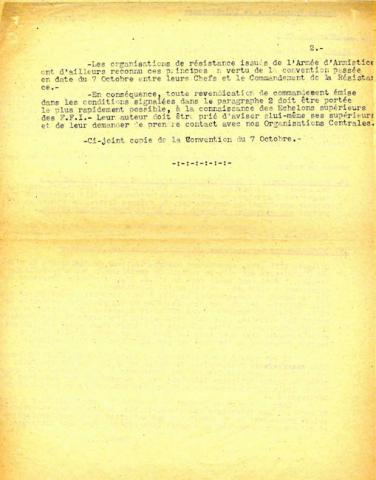 Instruction n°1 du commandement militaire des Forces françaises de l’Intérieur (verso) Instruction n°1 du commandement militaire des Forces françaises de l’Intérieur (verso)