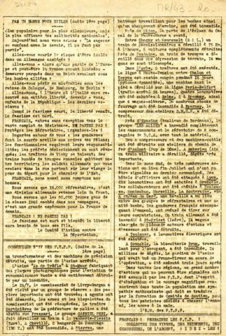 Journal France d’abord n°30 du 20 août 1943 (verso)