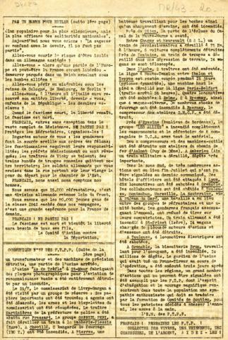 Journal France d’abord n°30 du 20 août 1943 (verso) Journal France d’abord n°30 du 20 août 1943 (verso)