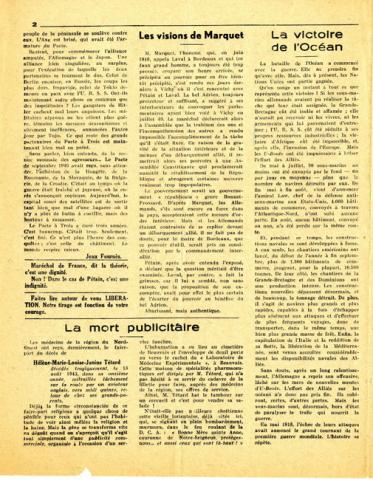 Libération n°149, édition zone nord du 5 octobre 1943 (page 2)