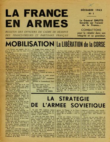 Journal La France en armes évoquant la libération de la Corse en septembre 1943 (page 1)