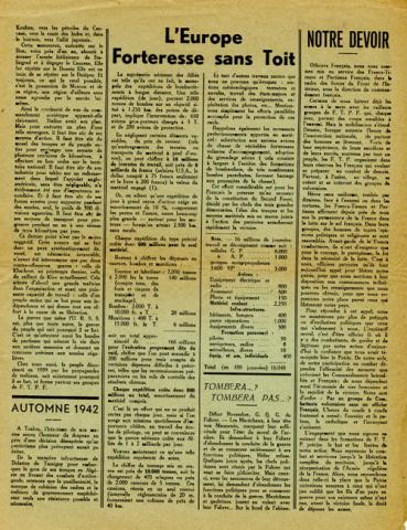 Journal La France en armes évoquant la libération de la Corse en septembre 1943 (page 3) Journal La France en armes évoquant la libération de la Corse en septembre 1943 (page 3)