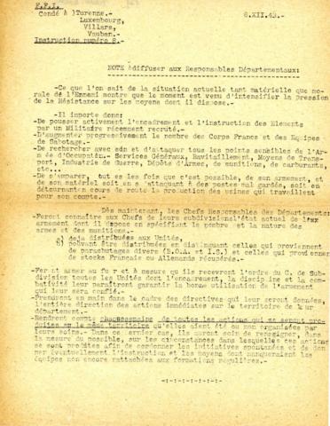 Instruction des Forces Française de l’Intérieur (F.F.I) n°8 Instruction des Forces Française de l’Intérieur (F.F.I) n°8