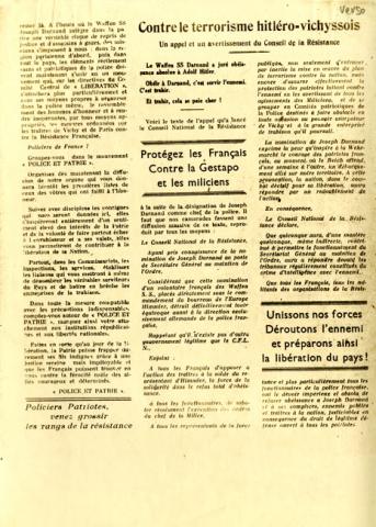 Journal de Police et Patrie (verso)