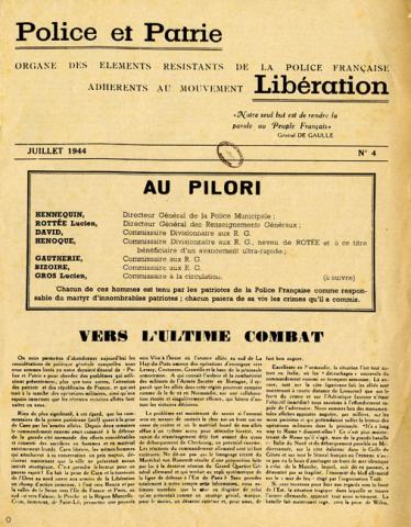 Journal Police et Patrie (recto)