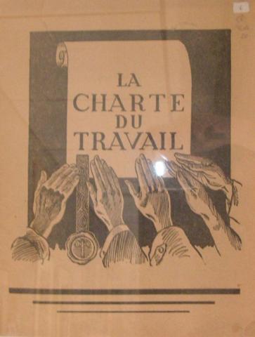 Brochure de propagande sur la nouvelle organisation du travail « la Charte du travail » créée le 4 octobre 1941 par le gouvernement de Vichy