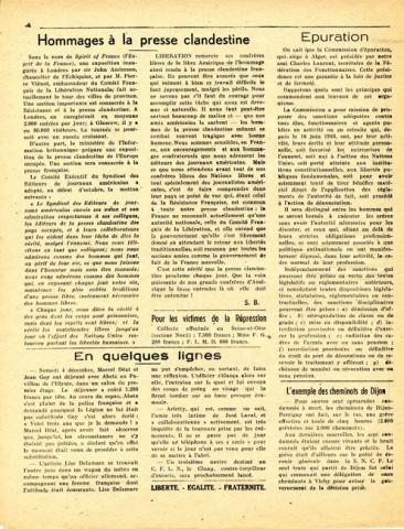 Journal "Libération l'hebdomadaire des Français libres", n°160