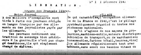 Libération N° 1 (1/12/1940)