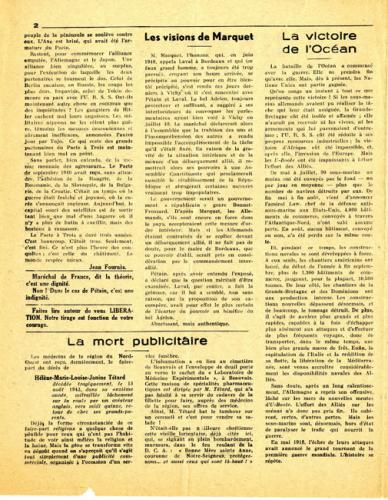 Libération n°149, édition zone nord du 5 octobre 1943 (page 2)