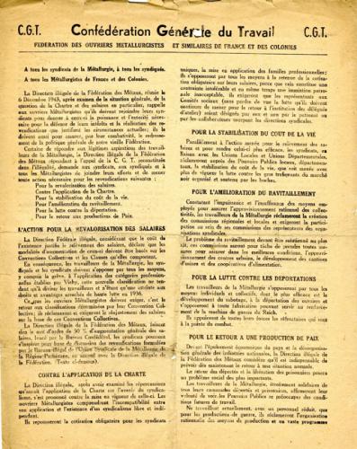 Tract de la Confédération générale du Travail (recto)