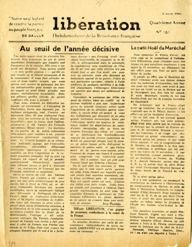 Libération, n°161 du 4 janvier 1944 (page 1)
