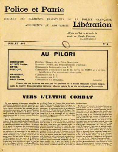 Journal Police et Patrie (recto) Journal Police et Patrie (recto)