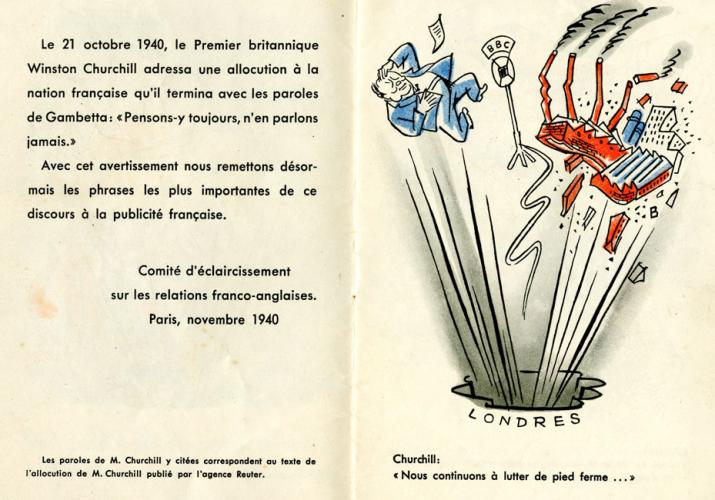 Livret "Paroles dorées de Mr. Churchill adressées à la Nation Française"