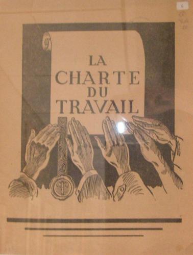Brochure de propagande sur la nouvelle organisation du travail « la Charte du travail » créée le 4 octobre 1941 par le gouvernement de Vichy