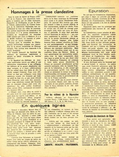 Journal "Libération l'hebdomadaire des Français libres", n°160