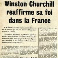 Le Courrier de l’air, édition spéciale du 11 novembre 1942 présentant la déclaration de Winston Churchill