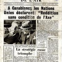 Le Courrier de l’air apporté par la R.A.F évoquant la conférence de Casablanca