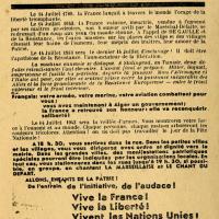 Tract imprimé et diffusé par les Mouvements unis de la Résistance
