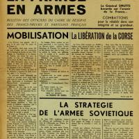 Journal La France en armes évoquant la libération de la Corse en septembre 1943 (page 1)