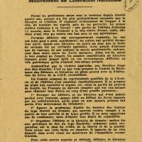 Tract annonçant la création d’un Comité de représentants des éditeurs et libraires