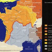 Carte de France représentant les zones d'occupation