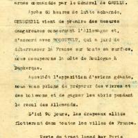 Tract lancé sur Paris le 26 septembre 1940 évoquant les mesures prises par Churchill et Roosevelt pour débarrasser la France des Allemands